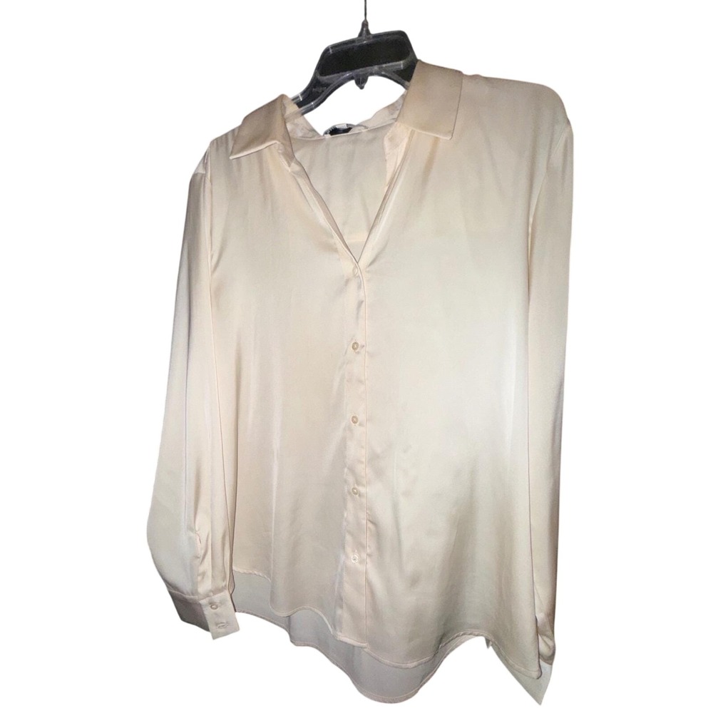 Women's Blouse Lot Size Large Maison d'Amélie Satin + Dokotoo Pink Ruffle Top - Picture 5 of 9
